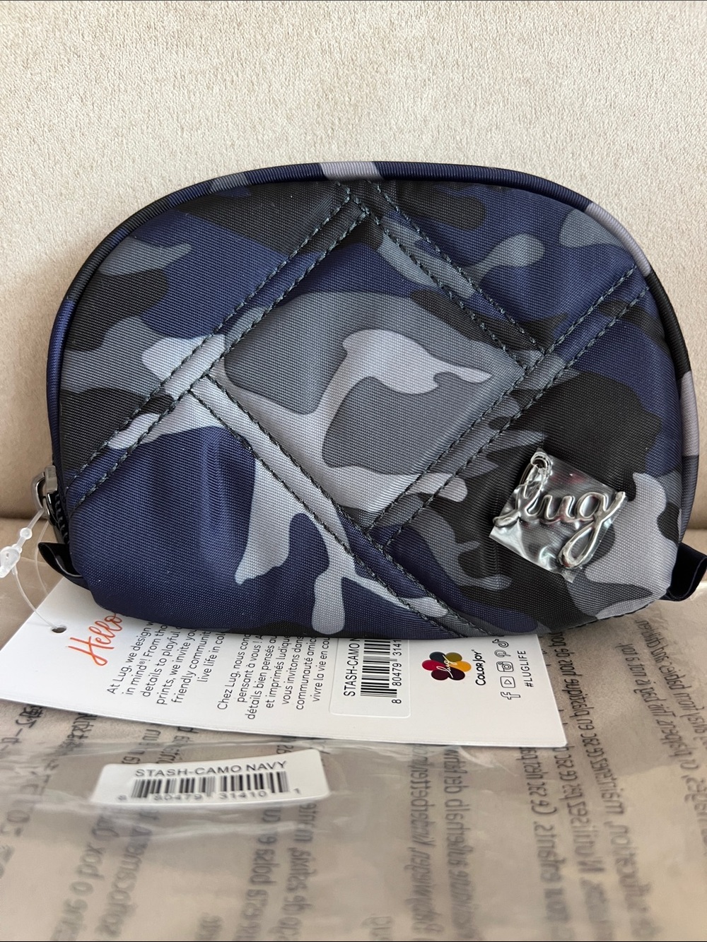 NWT Lug Stash Zip RFID Pouch/Wallet in Camo Navy 🩶💙